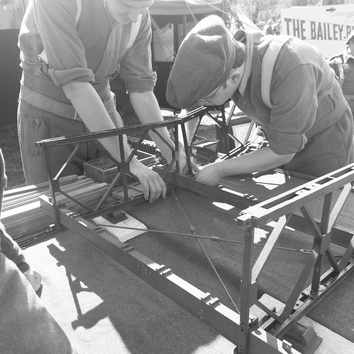 Erecting the Bailey Bridge Training Model at We Have Ways 2026.