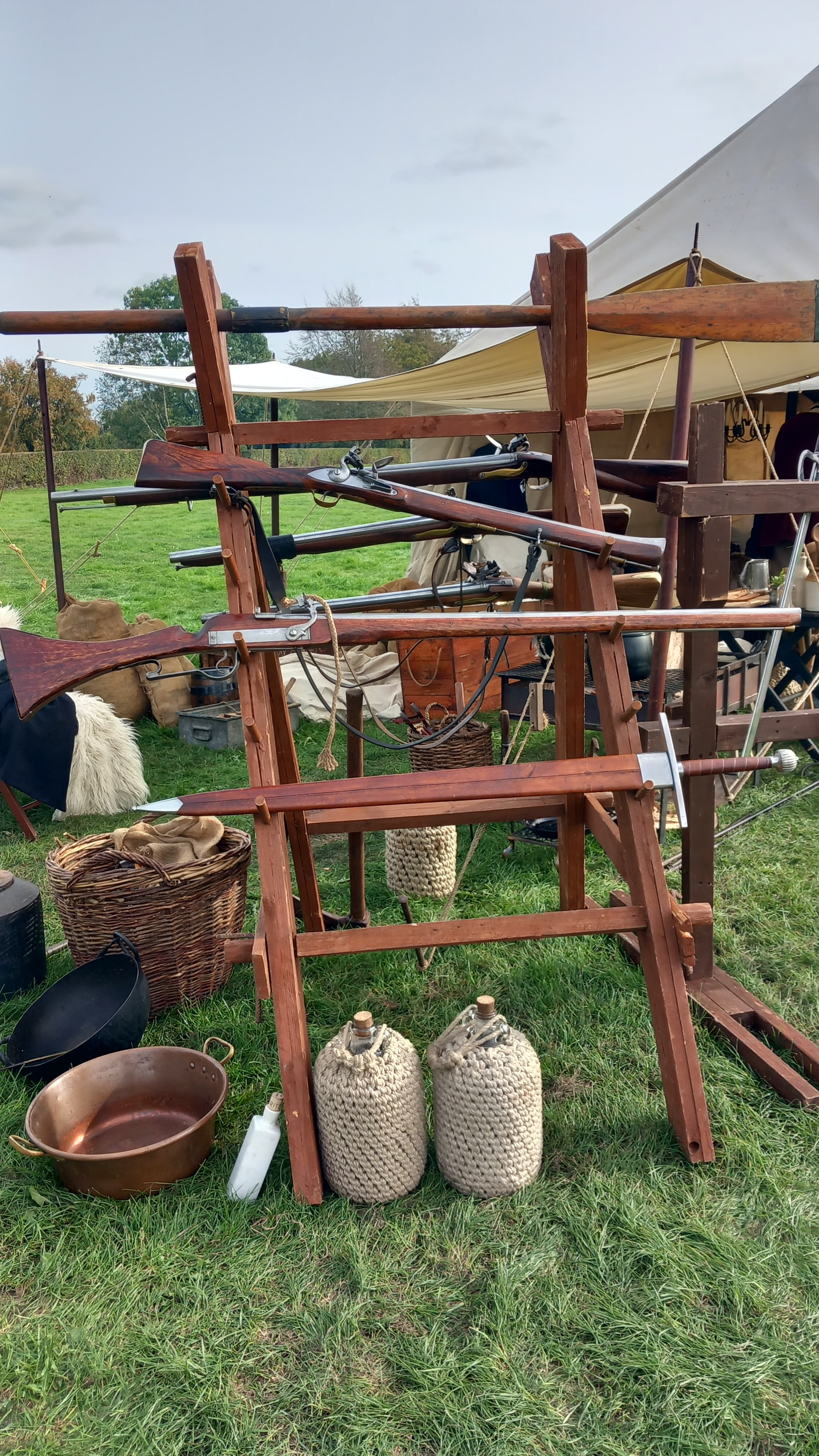 Black powder muskets,blunderbuss are on display